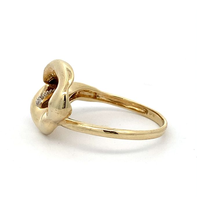 Diamond Set Gold Lily Ring