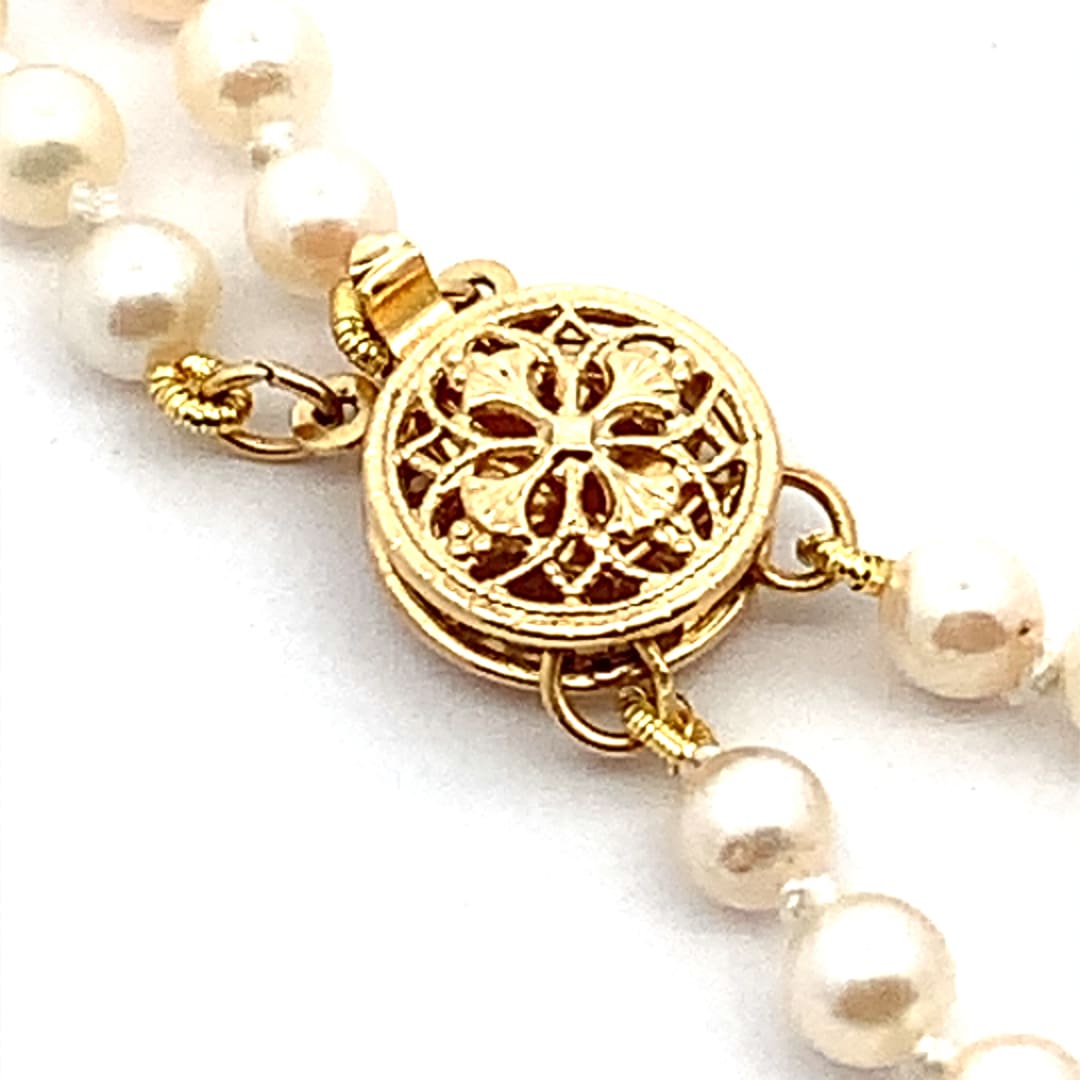 Two Row Graduated Pearl Necklace