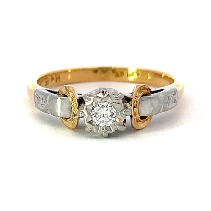Vintage 18ct & Platinum Diamond Solitaire Ring