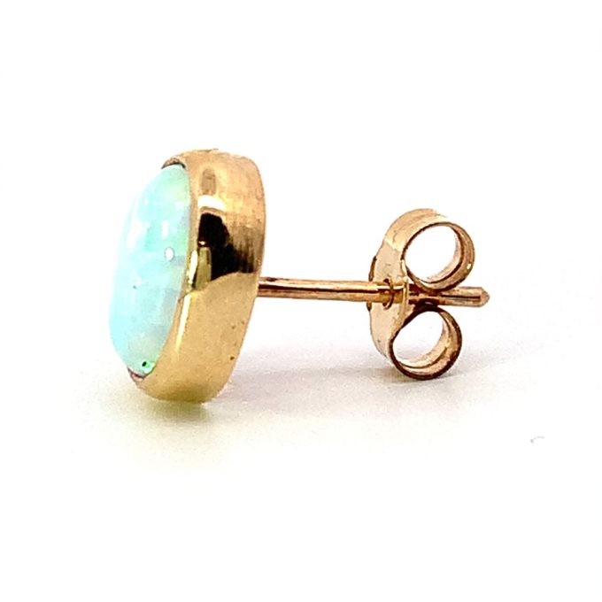 Cultured Opal and Gold Stud Earrings