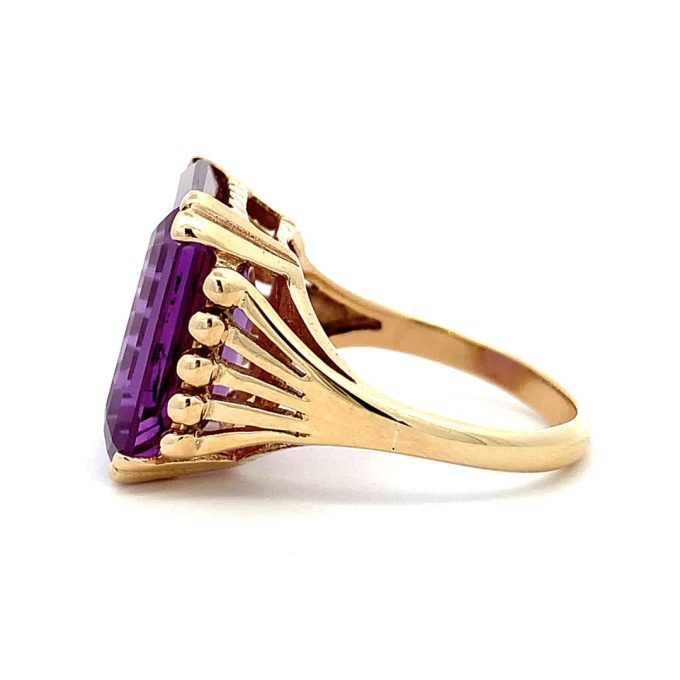 Yellow Gold Synthetic Alexandrite Dress Ring