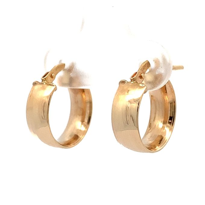 Yellow Gold Wide Creole Hoop Earrings