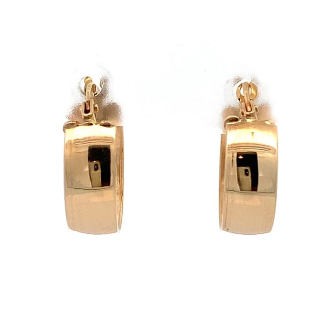Yellow Gold Wide Creole Hoop Earrings