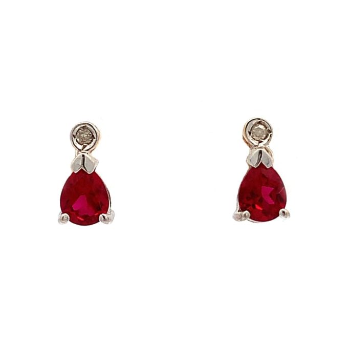 Created Ruby Earrings & Necklace Set