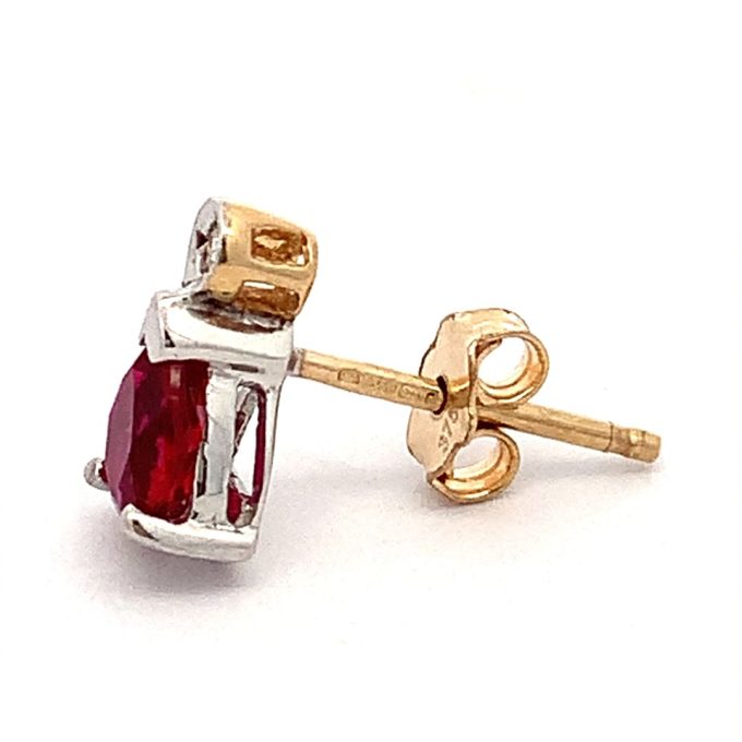 Created Ruby Earrings & Necklace Set