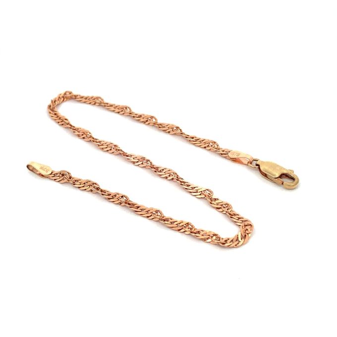 9ct Rose Gold Twist Chain Bracelet