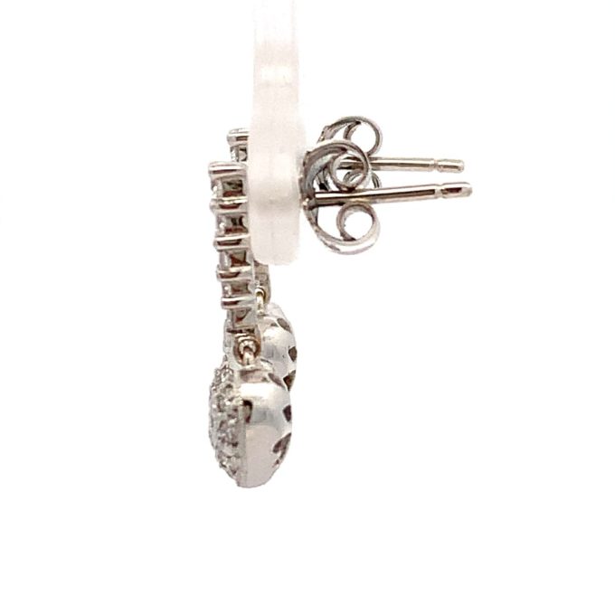 Diamond Pave Heart Drop Earrings