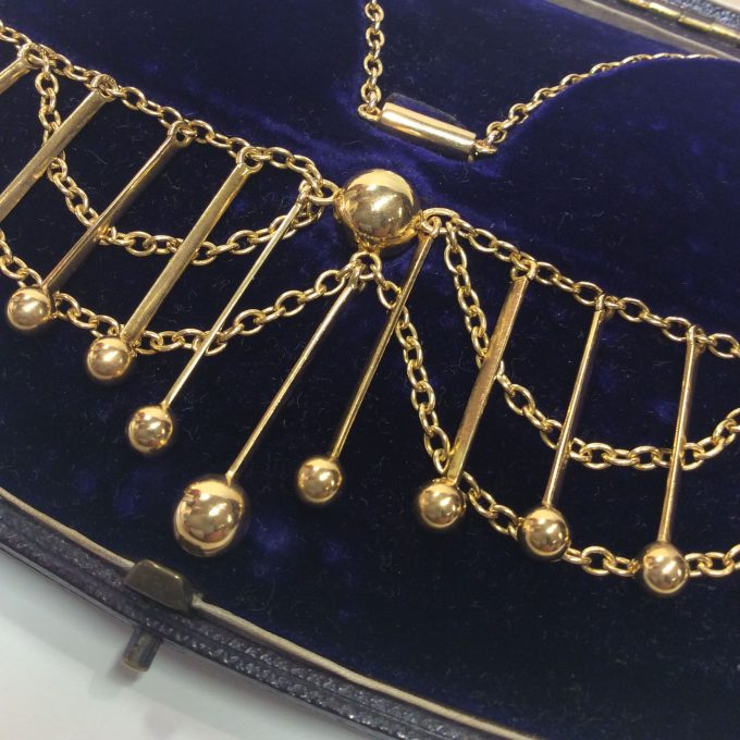 Antique Yellow Gold Evening Dress Necklace