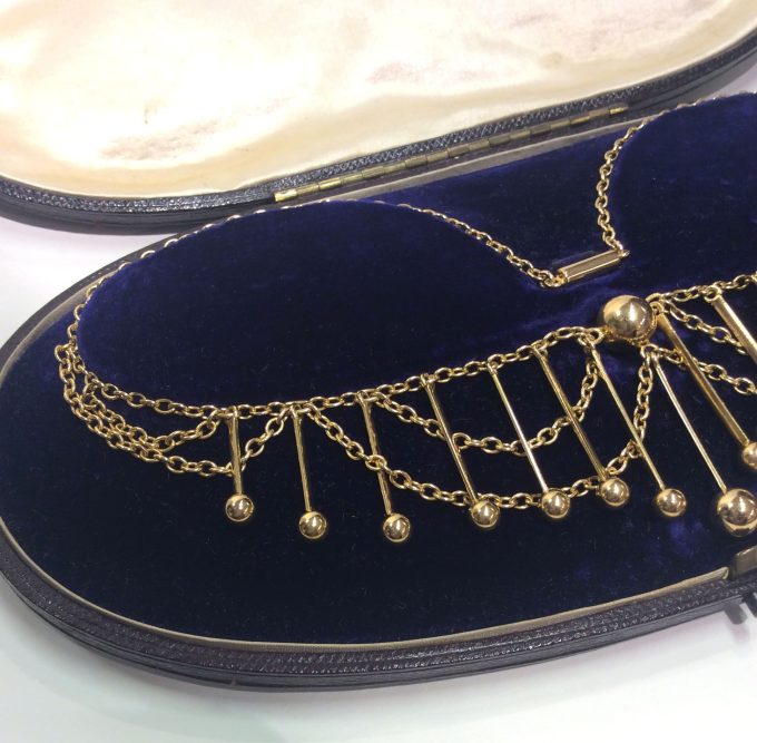Antique Yellow Gold Evening Dress Necklace