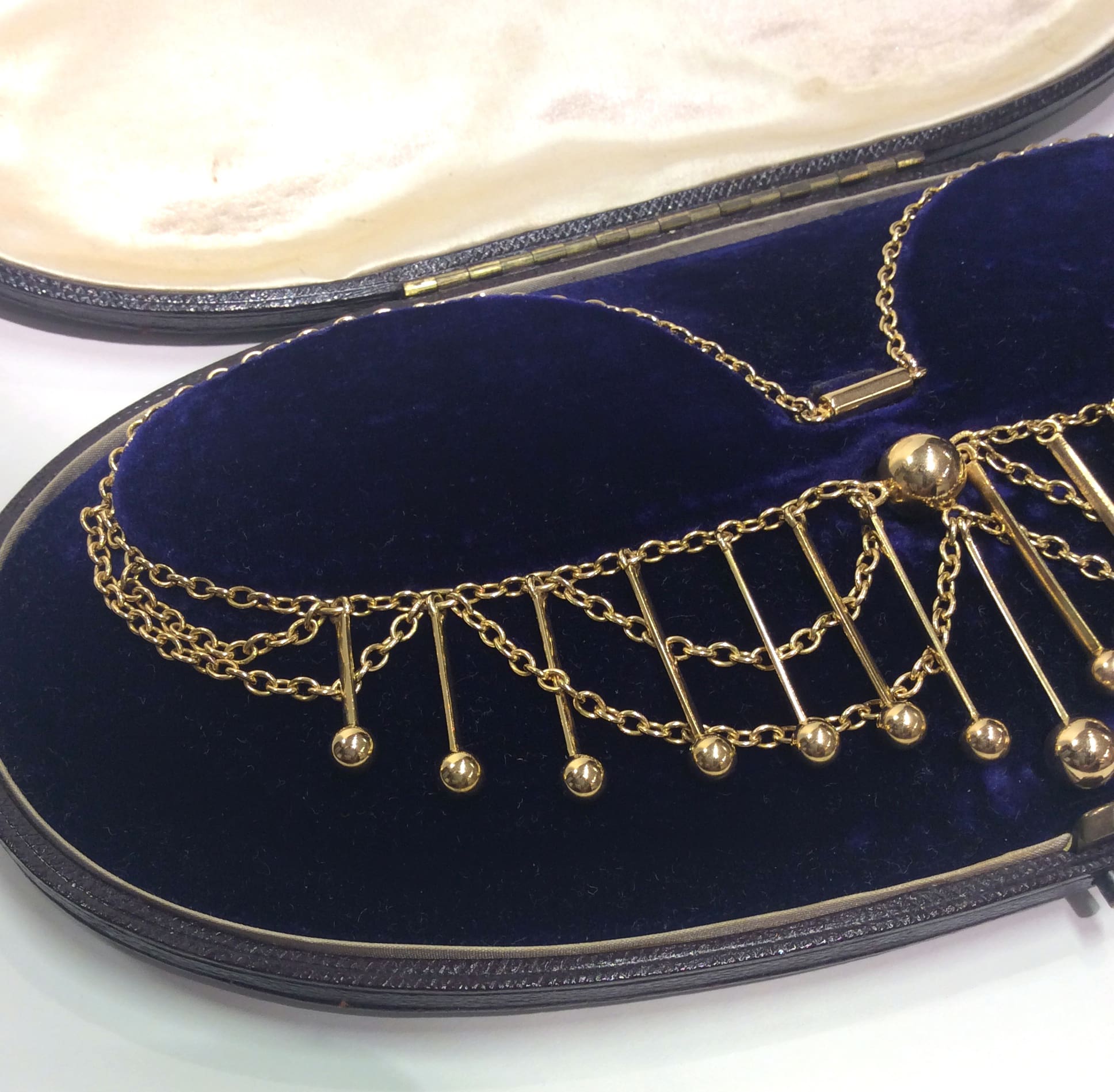Antique Yellow Gold Evening Dress Necklace