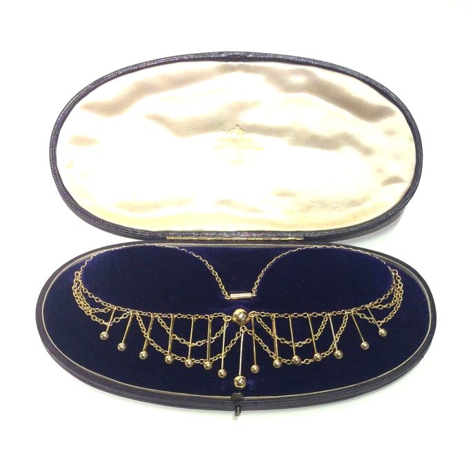 Antique Yellow Gold Evening Dress Necklace