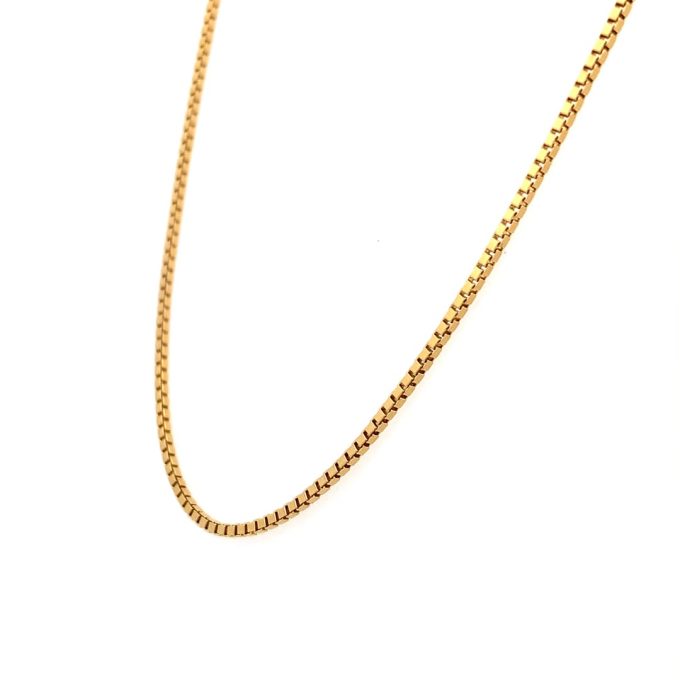 18ct Gold Box Link Chain - 20 Inch