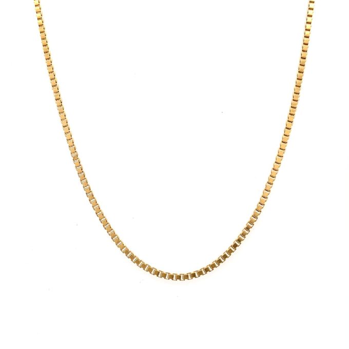 18ct Gold Box Link Chain - 20 Inch