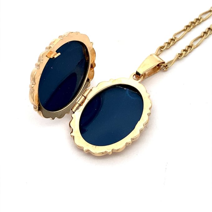 Gold Vintage Engraved Locket Necklace