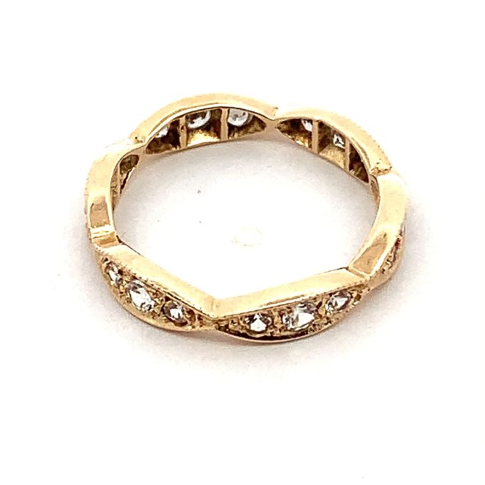 Yellow Gold White Topaz Eternity Ring