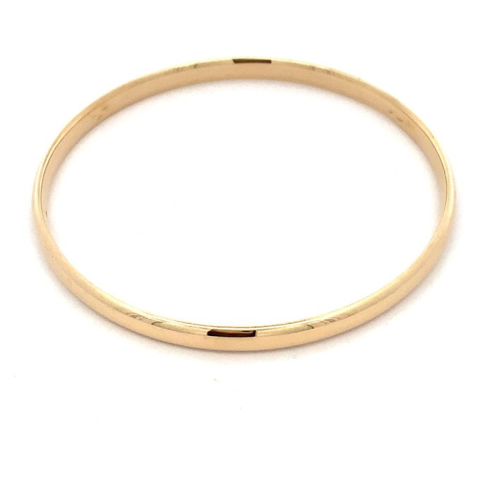 9 Carat Yellow Gold Solid Court Bangle