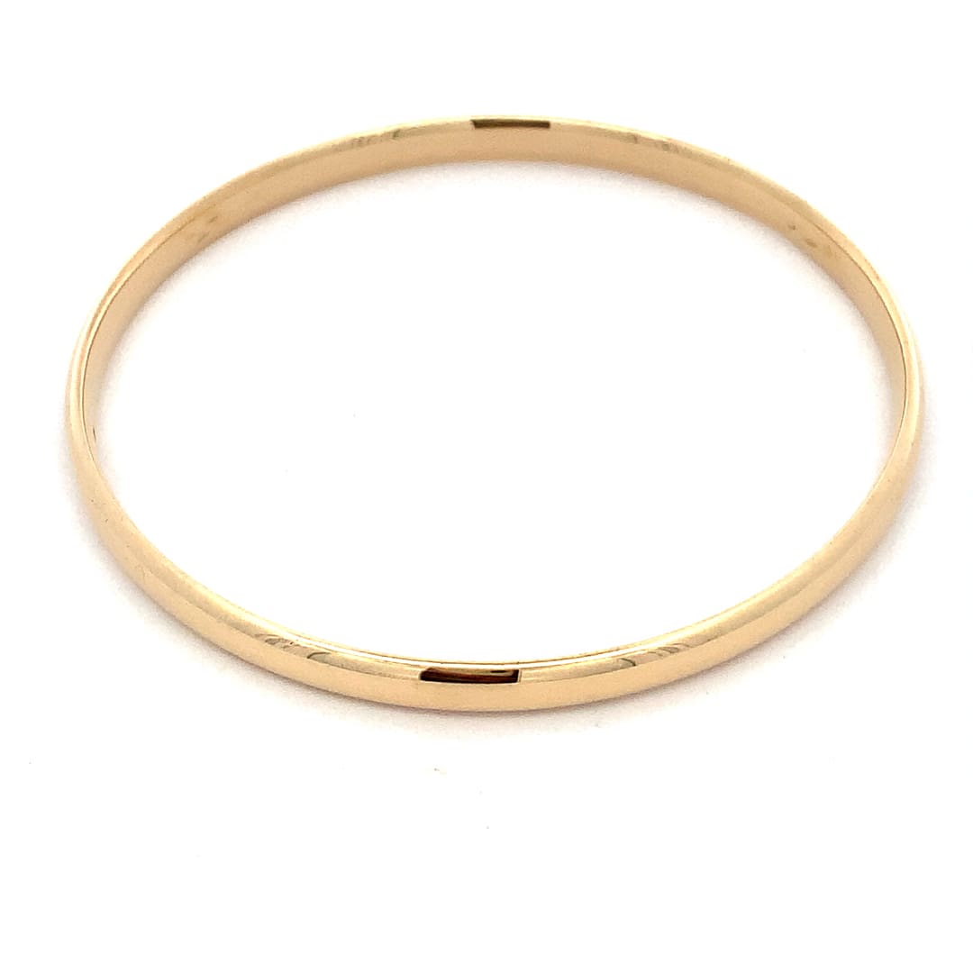 9 Carat Yellow Gold Solid Court Bangle
