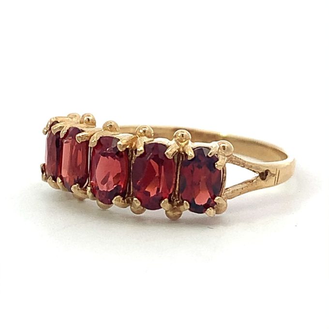Vintage Garnet Five Stone Ring
