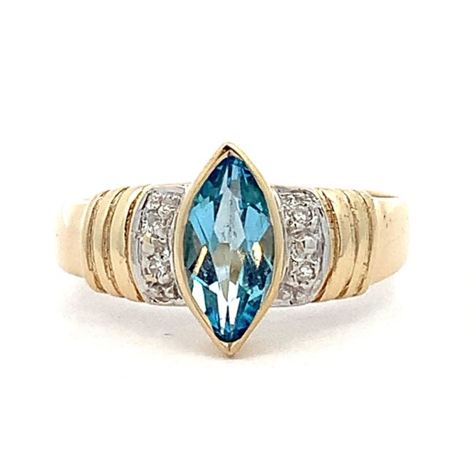 Marquise Topaz and Diamond Dress Ring