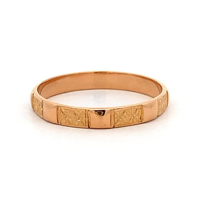 Vintage 22ct Rose Gold Patterned Band