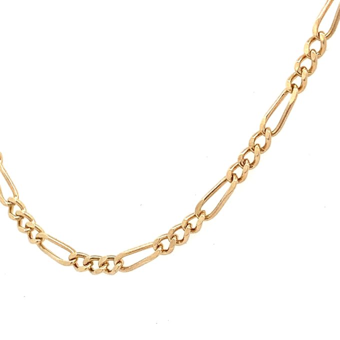9ct Gold Figaro Chain - 16"