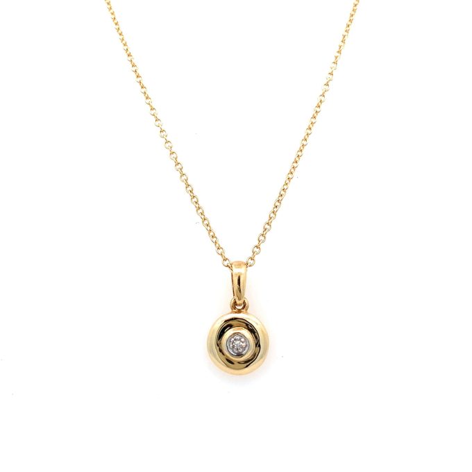 9ct Gold Disc Pendant Necklace