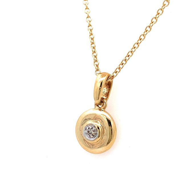 9ct Gold Disc Pendant Necklace