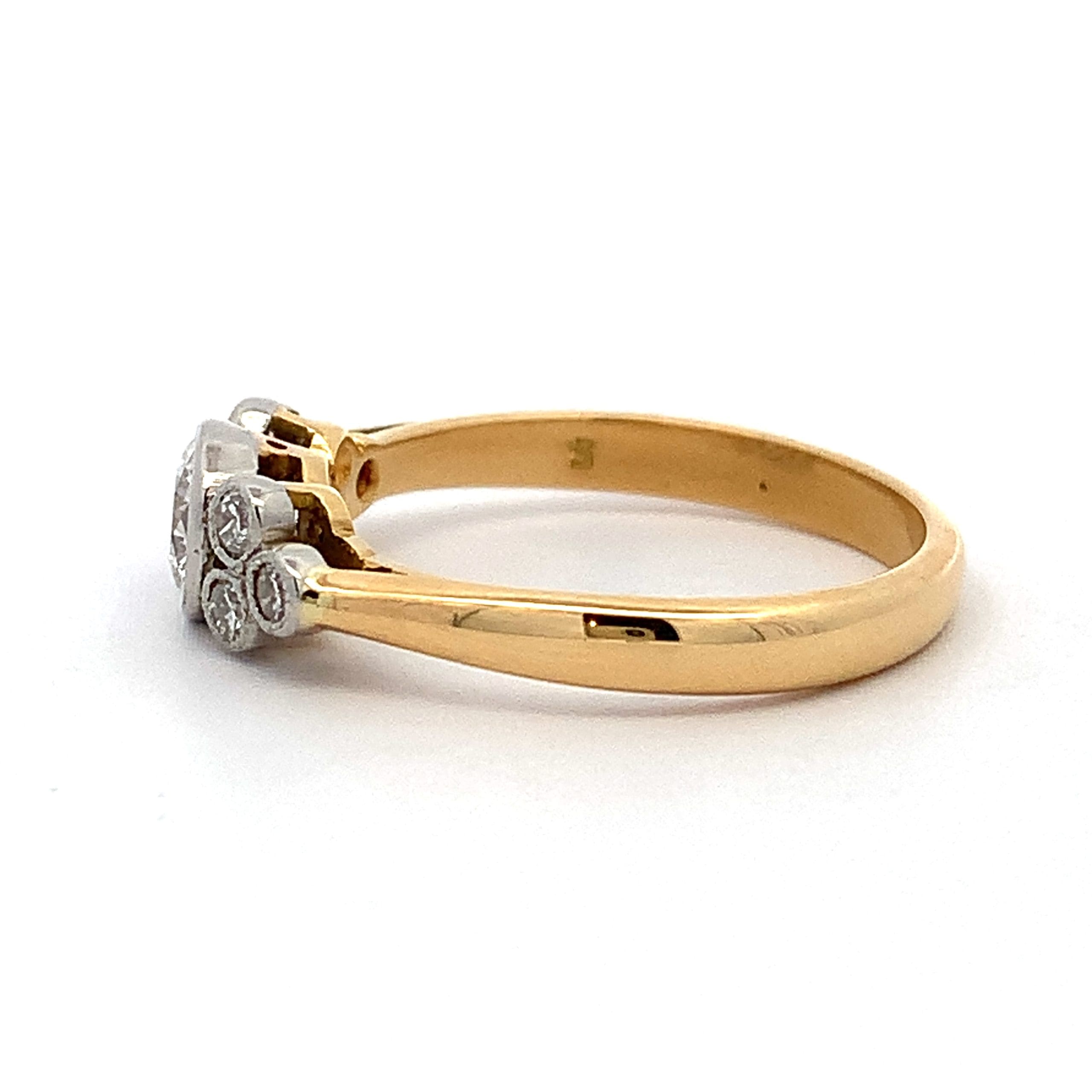 0.50ct Diamond Yellow Gold Cluster Ring