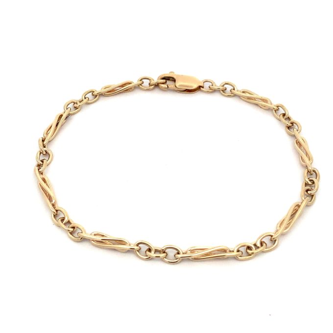 9ct Yellow Gold Fancy Twist Link Bracelet