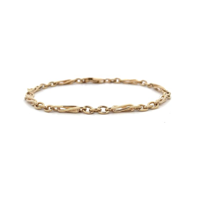 9ct Yellow Gold Fancy Twist Link Bracelet