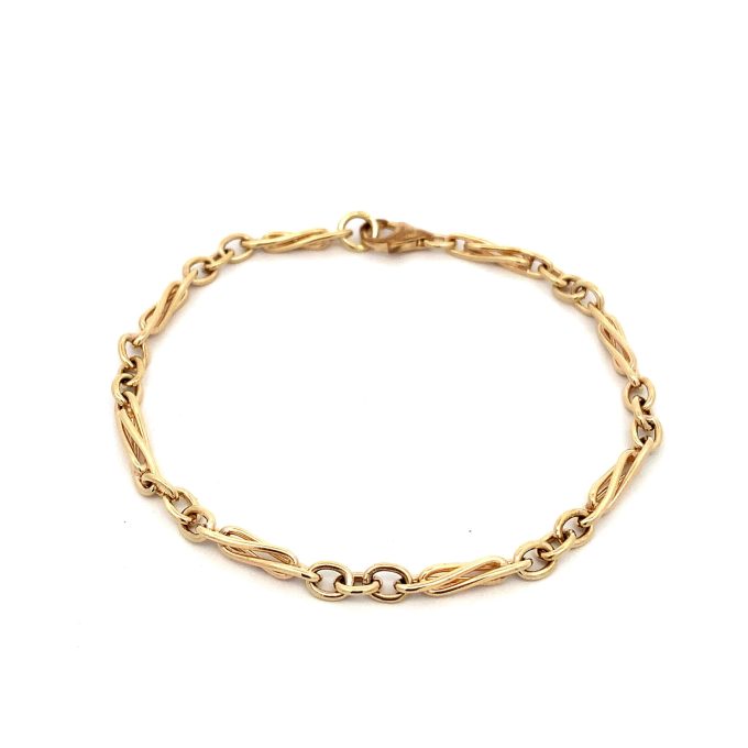 9ct Yellow Gold Fancy Twist Link Bracelet