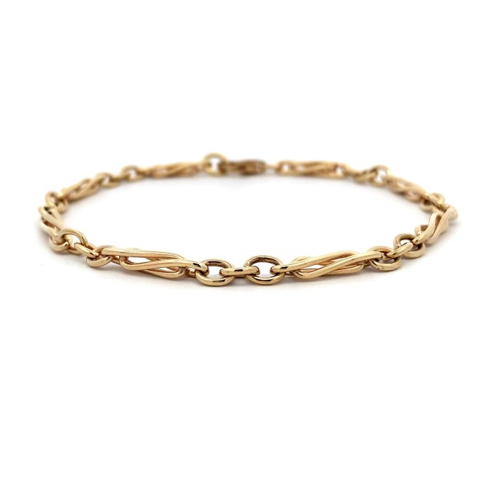 9ct Yellow Gold Fancy Twist Link Bracelet