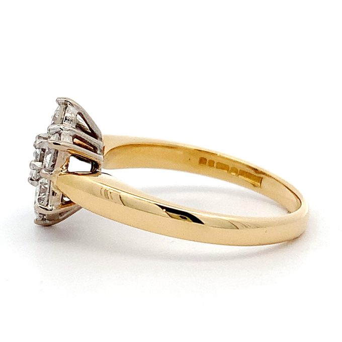 Yellow Gold Diamond Cluster Ring