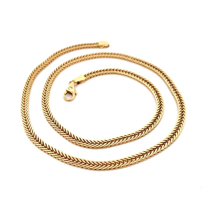 18ct Gold Herringbone Chain - 18"