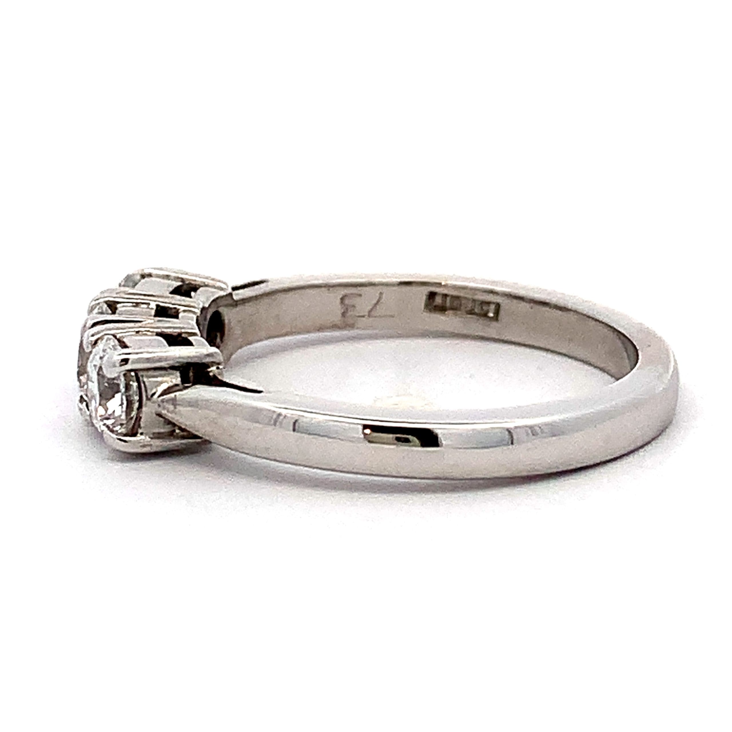 0.75ct Diamond White Gold Trilogy Ring