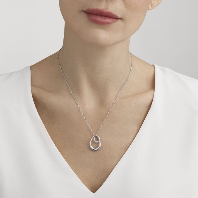Georg Jensen Diamond Offspring Pendant Necklace