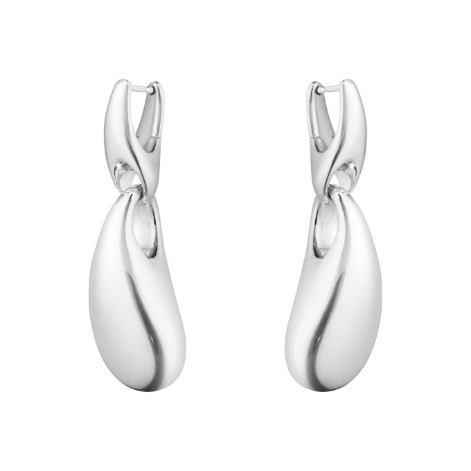 Georg Jensen Silver Reflect Drop Earrings