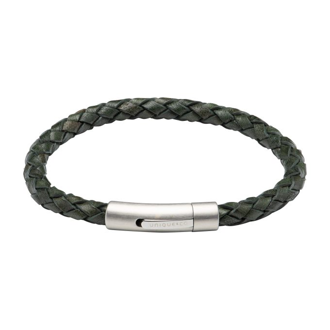 Unique Dark Green Leather Bracelet