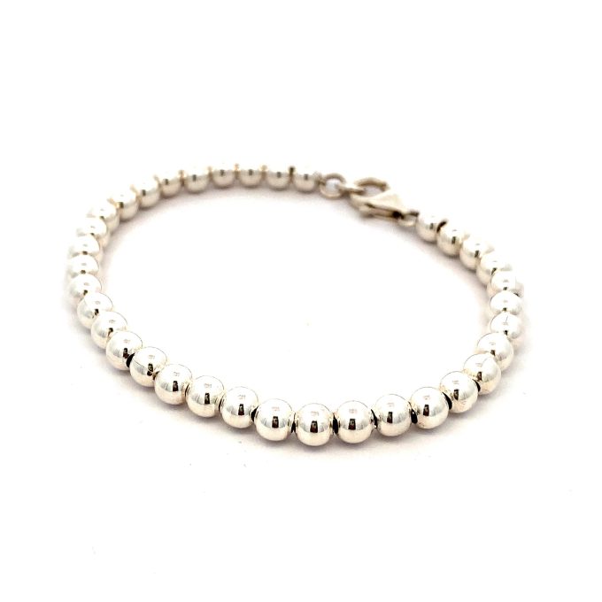 Silver Bead Bracelet 5mm