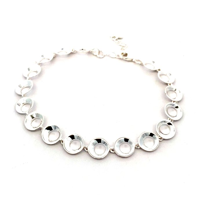 Silver bowl Link Bracelet