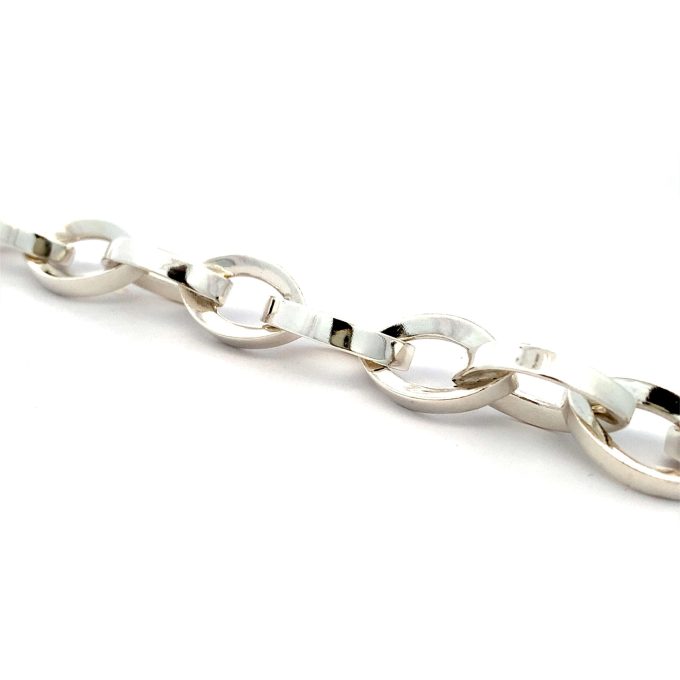 Silver Navette Link Bracelet