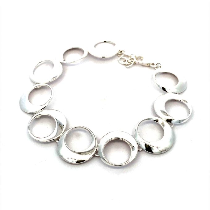 Silver Circles Link Bracelet