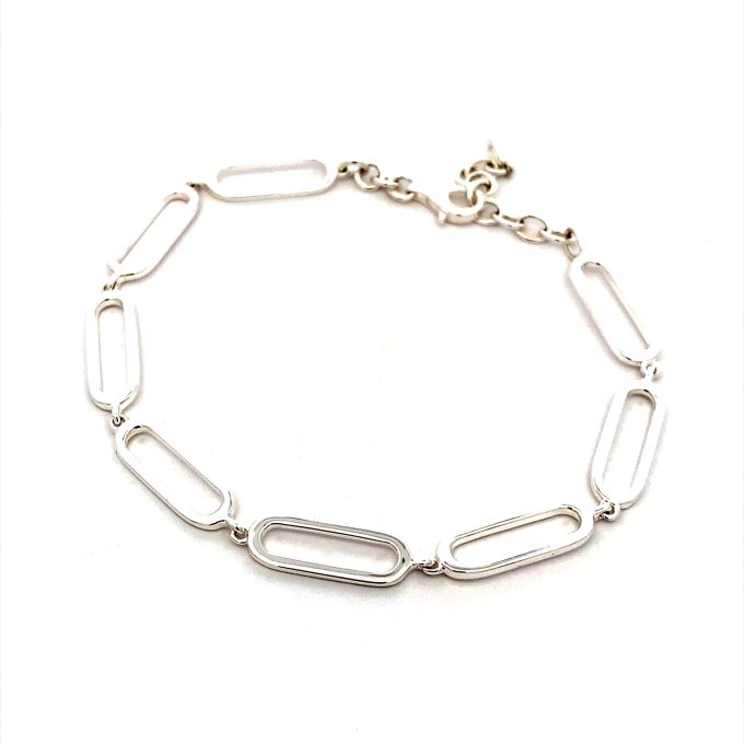 Silver Trombone Link Bracelet