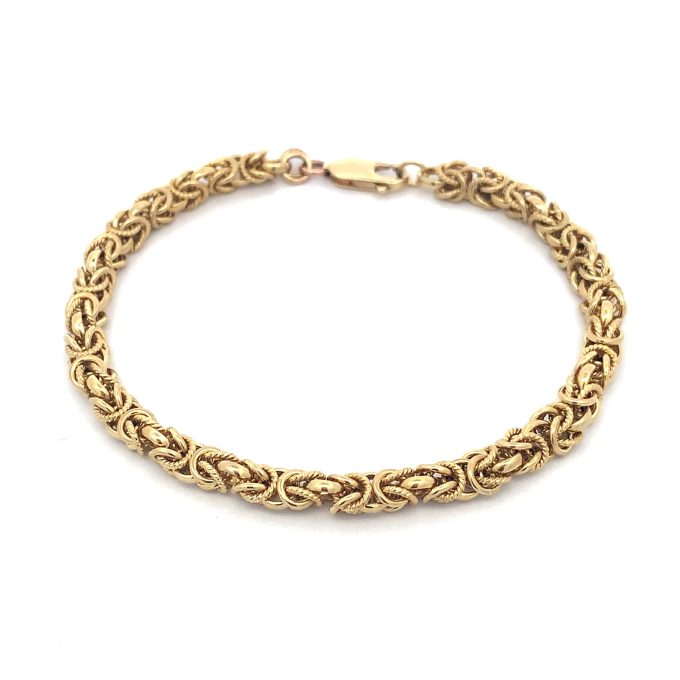 9 Carat Gold Byzantine Link Bracelet