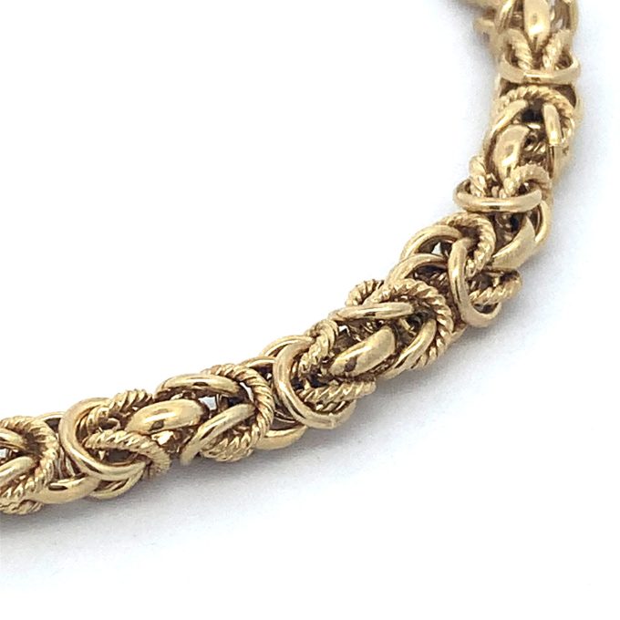 9 Carat Gold Byzantine Link Bracelet