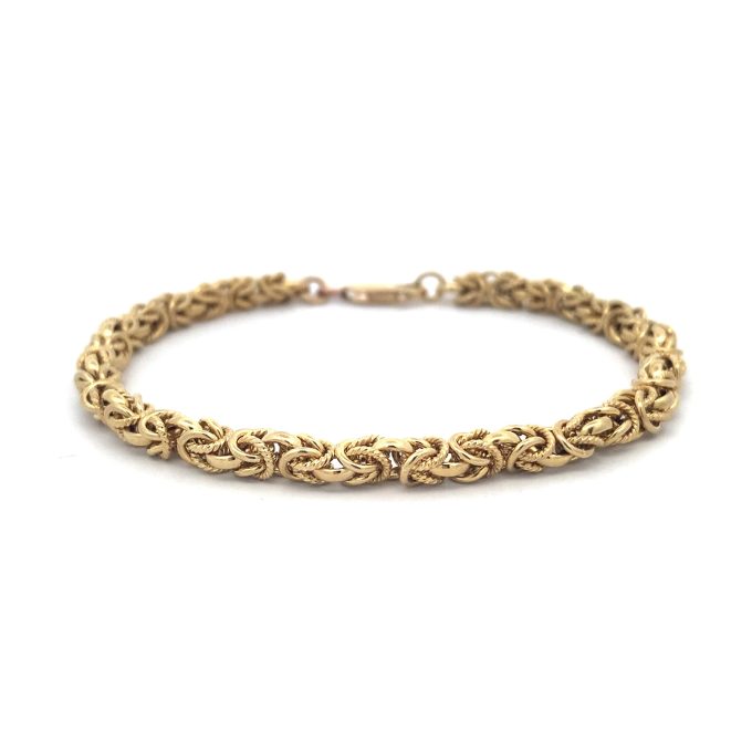 9 Carat Gold Byzantine Link Bracelet