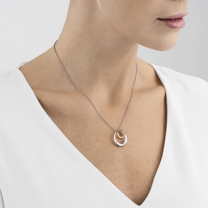 Georg Jensen Rose Gold Offspring Pendant Necklace