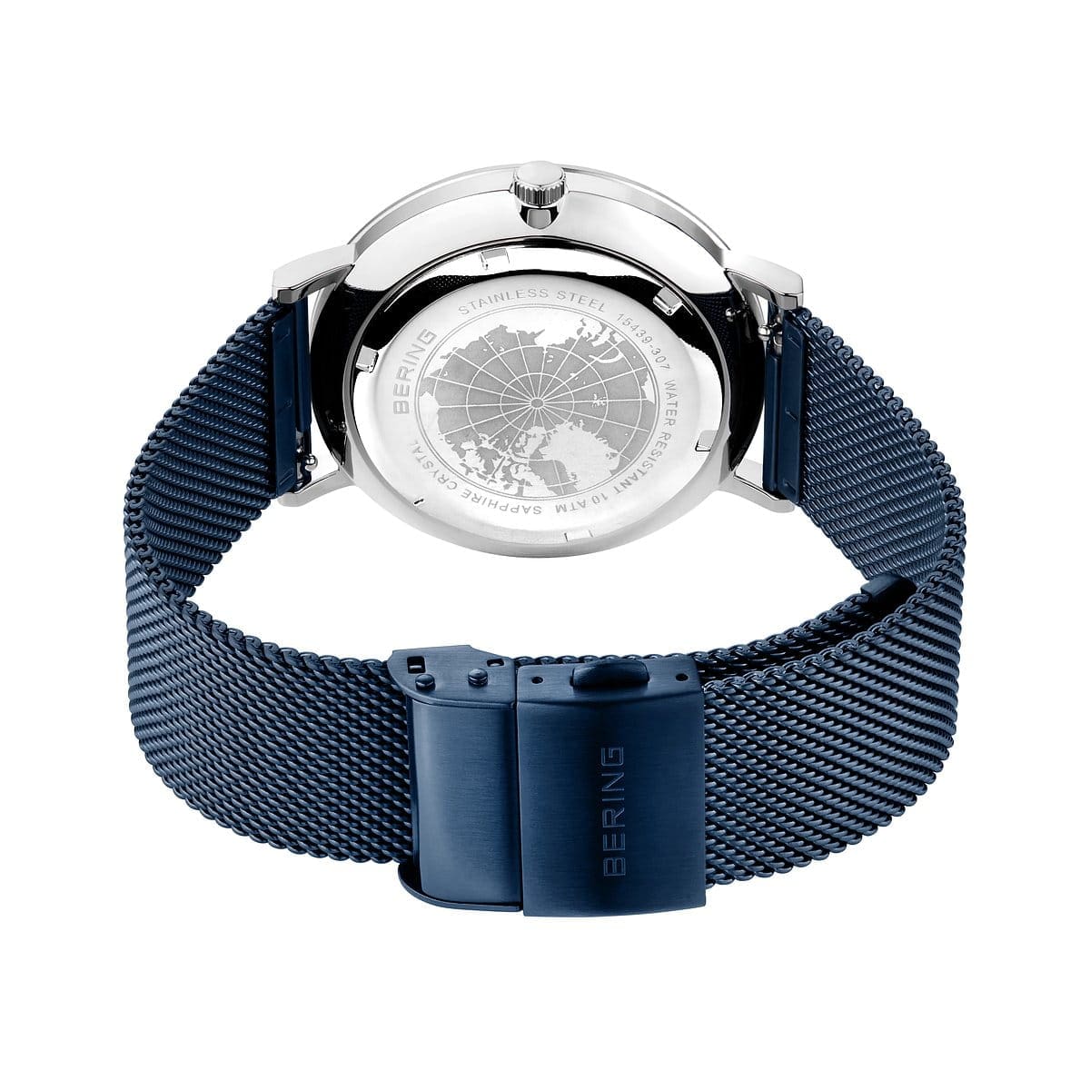 Bering Blue Mesh Gents Solar Watch 15439-307