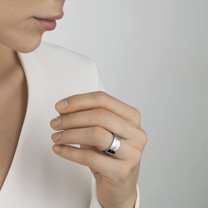 Georg Jensen Fusion End Ring 18ct White Gold