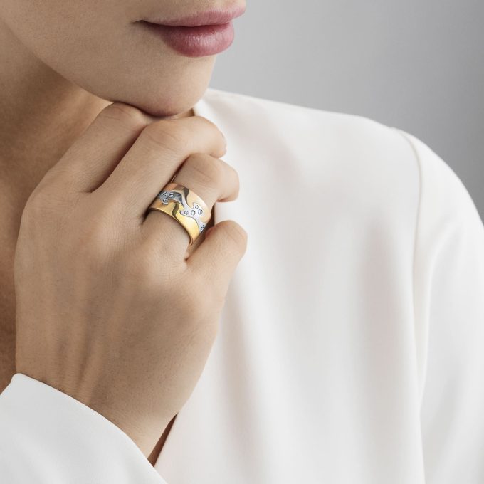 Georg Jensen Fusion Centre Ring Diamond 18ct White Gold
